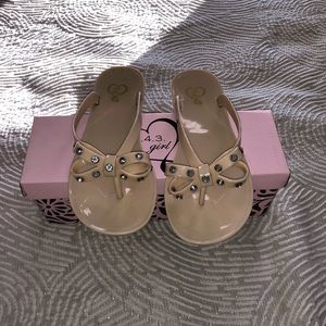 Nude bow tie sandals